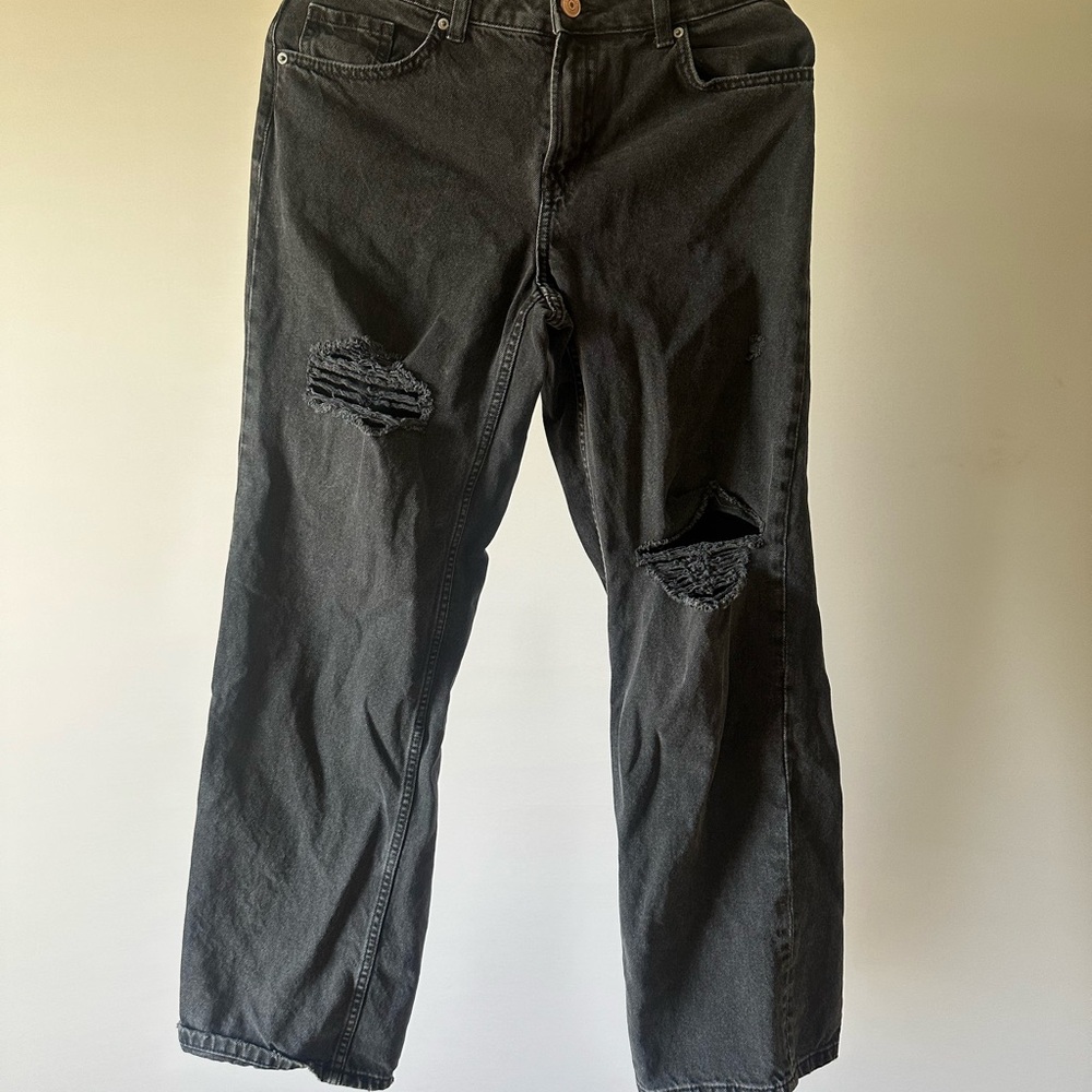 Men's Black Distressed Jeans